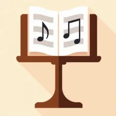 Lectern logo: a music stand holding an open score